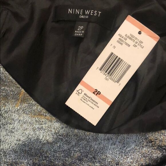 NWT Nine West metallic one shoulder dress - Picture 4 of 4